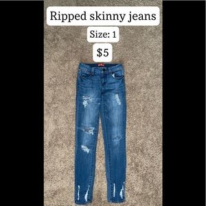 Ripped skinny jeans